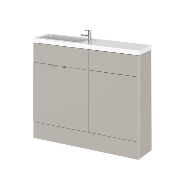 Hudson Reed Fusion 1000mm Pebble Grey Compact Combination Vanity & Toilet Unit