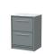 Lille 600mm Floor Standing 2-Drawer Vanity with Marble Worktop
