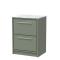 Lille 600mm Floor Standing 2-Drawer Vanity with Marble Worktop