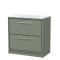 Lille 800mm Floor Standing 2-Drawer Vanity with Marble Worktop