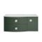 Hudson Reed Sarenna 1000mm Left Hand Hunter Green Wall Hung Vanity Unit With Grey Marble Top
