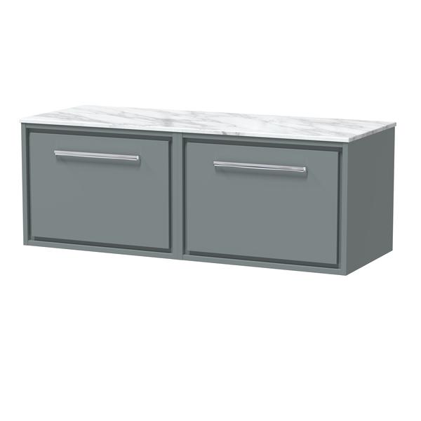 Lille 1200mm Wall Hung Single Drawer Vanity with Marble Worktop