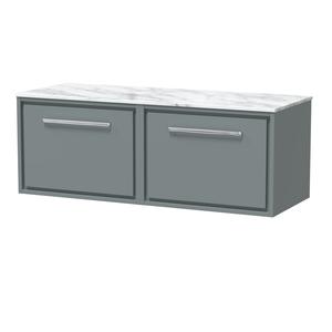 Lille 1200mm Wall Hung Single Drawer Vanity with Marble Worktop