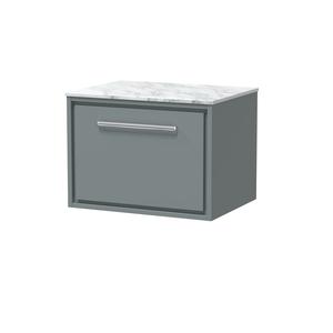 Lille 600mm Wall Hung Single Drawer Vanity with Marble Worktop