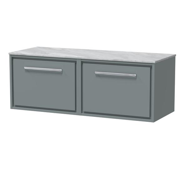 Lille 1200mm Wall Hung Single Drawer Vanity with Marble Worktop