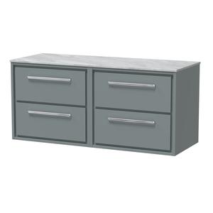 Lille 1200mm Wall Hung 4-Drawer Vanity with Marble Worktop
