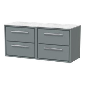 Lille 1200mm Wall Hung 4-Drawer Vanity with Marble Worktop