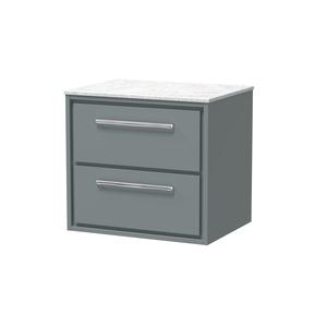 Lille 600mm Wall Hung 2-Drawer Vanity with Marble Worktop