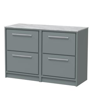 Lille 1200mm Floor Standing 4-Drawer Vanity with Marble Worktop