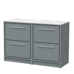 Lille 1200mm Floor Standing 4-Drawer Vanity with Marble Worktop
