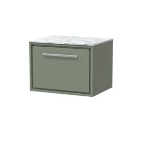 Lille 600mm Wall Hung Single Drawer Vanity with Marble Worktop