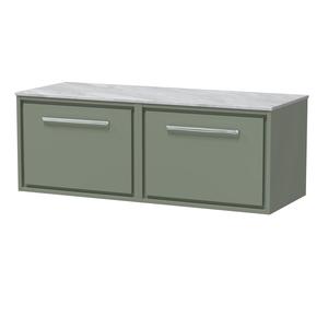 Lille 1200mm Wall Hung Single Drawer Vanity with Marble Worktop