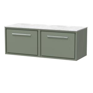 Lille 1200mm Wall Hung Single Drawer Vanity with Marble Worktop