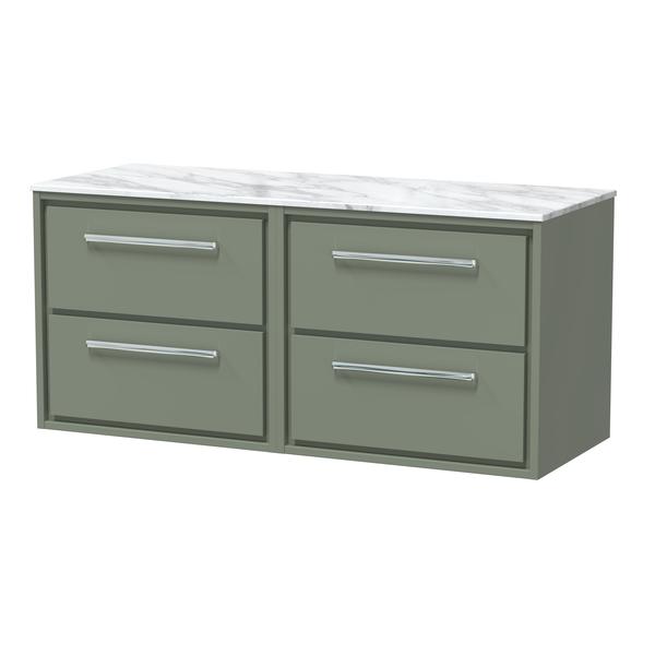 Lille 1200mm Wall Hung 4-Drawer Vanity with Marble Worktop