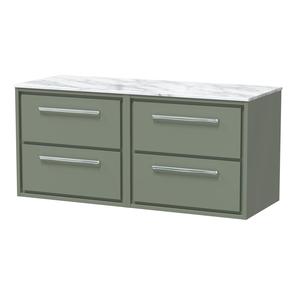 Lille 1200mm Wall Hung 4-Drawer Vanity with Marble Worktop