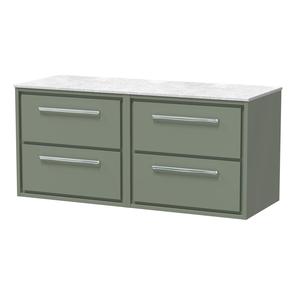 Lille 1200mm Wall Hung 4-Drawer Vanity with Marble Worktop