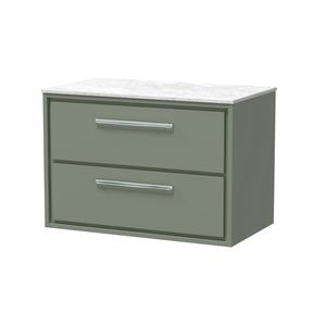 Lille 800mm Wall Hung 2-Drawer Vanity with Marble Worktop