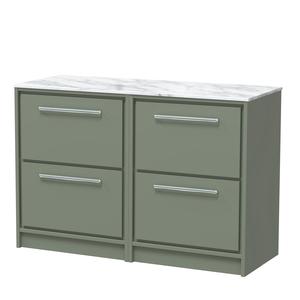 Lille 1200mm Floor Standing 4-Drawer Vanity with Marble Worktop