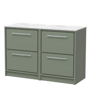 Lille 1200mm Floor Standing 4-Drawer Vanity with Marble Worktop