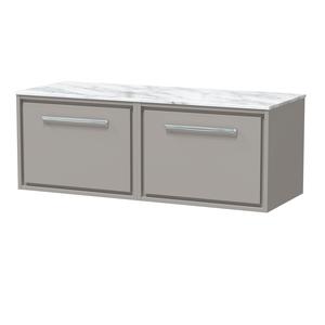 Lille 1200mm Wall Hung Single Drawer Vanity with Marble Worktop