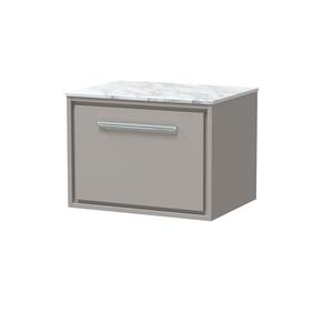 Lille 600mm Wall Hung Single Drawer Vanity with Marble Worktop