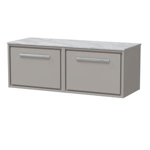 Lille 1200mm Wall Hung Single Drawer Vanity with Marble Worktop