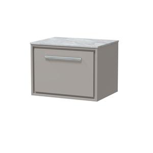 Lille 600mm Wall Hung Single Drawer Vanity with Marble Worktop