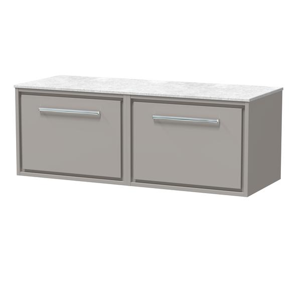 Lille 1200mm Wall Hung Single Drawer Vanity with Marble Worktop