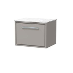 Lille 600mm Wall Hung Single Drawer Vanity with Marble Worktop
