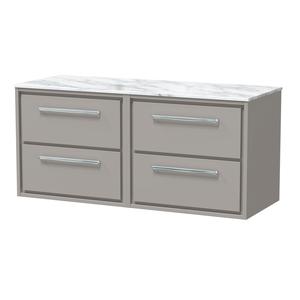 Lille 1200mm Wall Hung 4-Drawer Vanity with Marble Worktop
