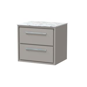 Lille 600mm Wall Hung 2-Drawer Vanity with Marble Worktop