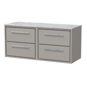 Lille 1200mm Wall Hung 4-Drawer Vanity with Marble Worktop