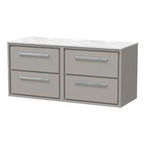 Lille 1200mm Wall Hung 4-Drawer Vanity with Marble Worktop