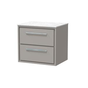 Lille 600mm Wall Hung 2-Drawer Vanity with Marble Worktop