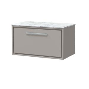 Lille 800mm Wall Hung Single Drawer Vanity with Marble Worktop