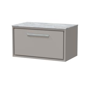 Lille 800mm Wall Hung Single Drawer Vanity with Marble Worktop