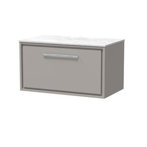 Lille 800mm Wall Hung Single Drawer Vanity with Marble Worktop