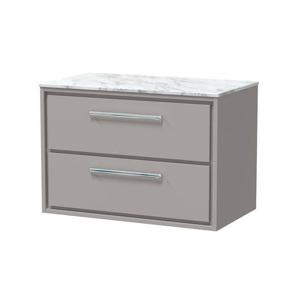Lille 800mm Wall Hung 2-Drawer Vanity with Marble Worktop