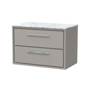 Lille 800mm Wall Hung 2-Drawer Vanity with Marble Worktop