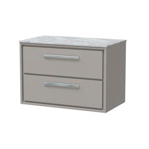 Lille 800mm Wall Hung 2-Drawer Vanity with Marble Worktop