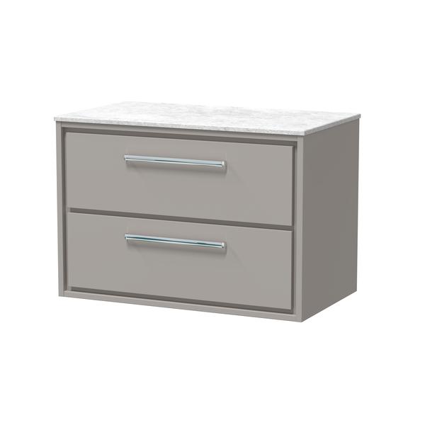 Lille 800mm Wall Hung 2-Drawer Vanity with Marble Worktop