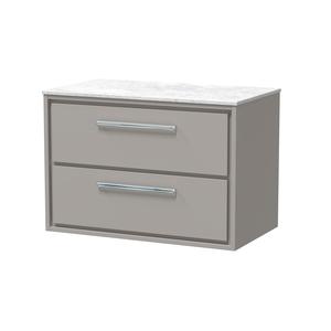 Lille 800mm Wall Hung 2-Drawer Vanity with Marble Worktop