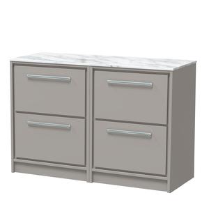 Lille 1200mm Floor Standing 4-Drawer Vanity with Marble Worktop