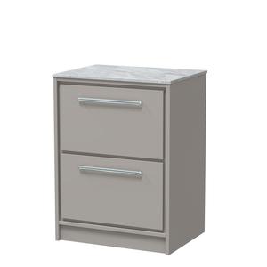 Lille 600mm Floor Standing 2-Drawer Vanity with Marble Worktop