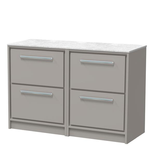 Lille 1200mm Floor Standing 4-Drawer Vanity with Marble Worktop