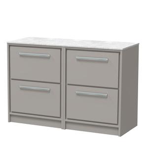 Lille 1200mm Floor Standing 4-Drawer Vanity with Marble Worktop