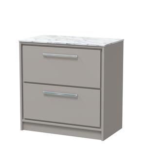 Lille 800mm Floor Standing 2-Drawer Vanity with Marble Worktop