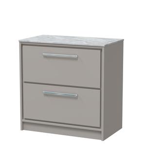 Lille 800mm Floor Standing 2-Drawer Vanity with Marble Worktop
