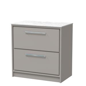 Lille 800mm Floor Standing 2-Drawer Vanity with Marble Worktop