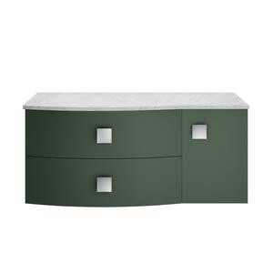 Hudson Reed Sarenna 1000mm Left Hand Hunter Green Wall Hung Vanity Unit With Grey Marble Top